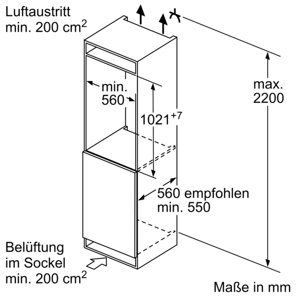 Siemens Einbau-Kühlschrank mit Gefrierfach KI32LADD1