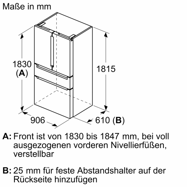 Siemens Kühl-Gefrierkombination mehrtürig, Glasfront, 183x90.5cm, Schwarz KF96RSBEA