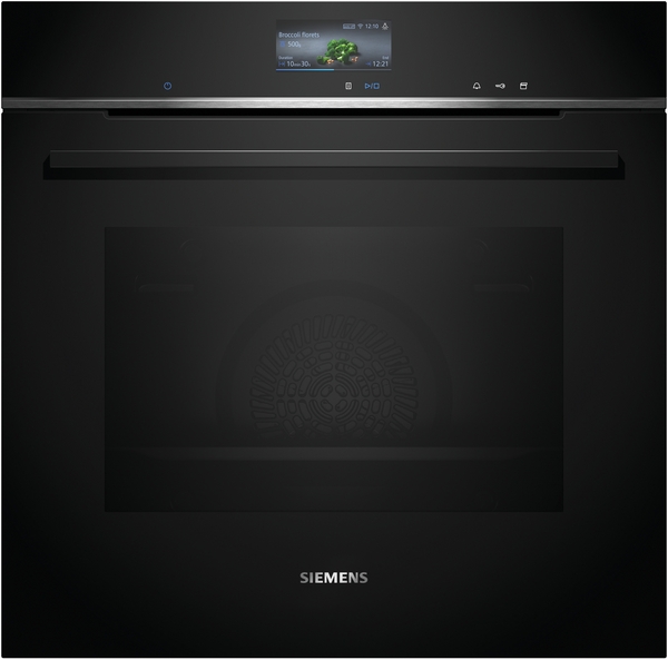 Siemens Einbau-Dampfbackofen iQ700, 60x60 cm, Schwarz, Edelstahl, HS736G3B1