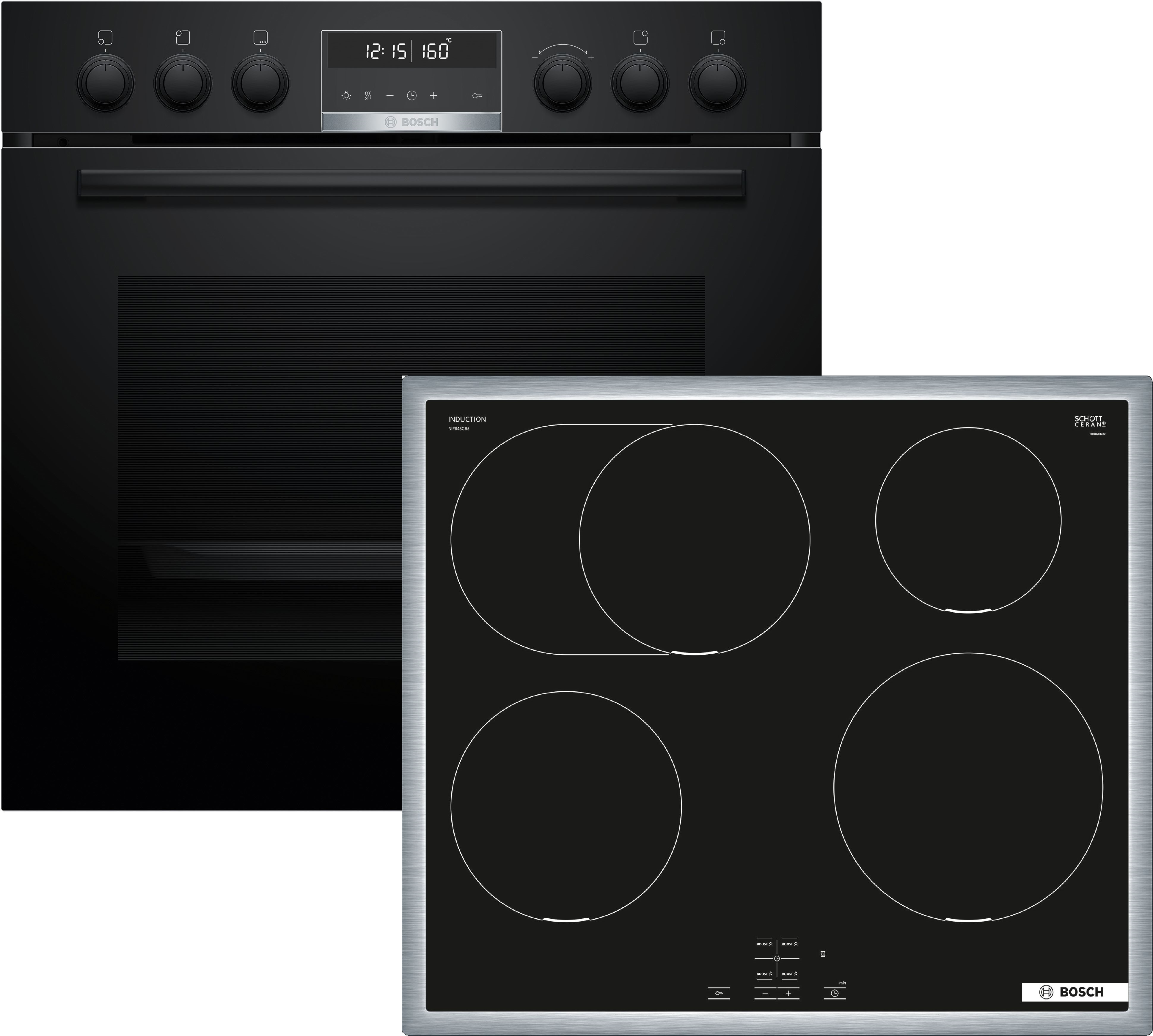 Bosch Einbau-Herd-Set HND675LS67: HEB578BB4 + NIF645CB5E