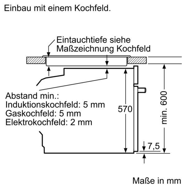 Bosch Einbau Backofen Schwarz 60x60cm HBA533BB1