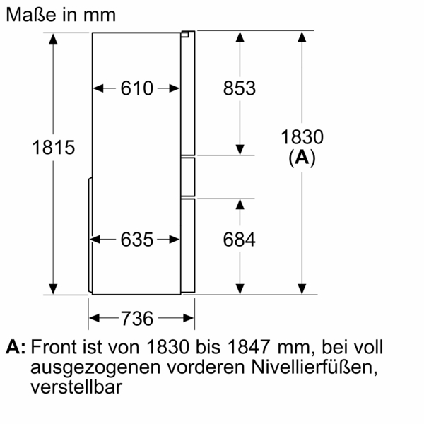 Siemens Kühl-Gefrierkombination mehrtürig, Glasfront, 183x90.5cm, Schwarz KF96RSBEA