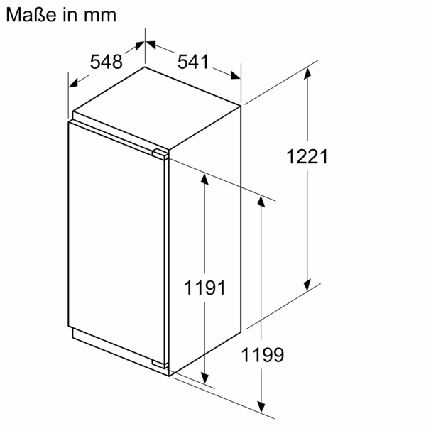 Siemens Einbau-Kühlschrank iQ300, 122.5 x 56 cm, Flachscharnier KI41RVFE0