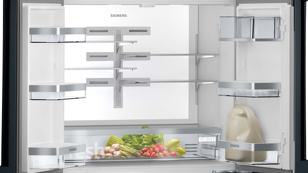 Siemens Kühl-Gefrierkombination mehrtürig, Glasfront, 183x90.5cm, Schwarz KF96RSBEA