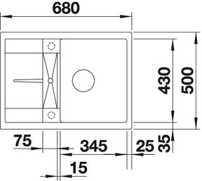 BLANCO Spüle METRA 45S Compact felsgrau 519573